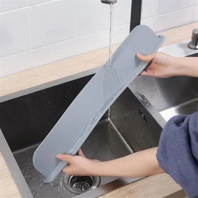 Silicone Sink Splash Guard | Flexible Water Stopper for Kitchen & Bathroom Sinks | Prevents Splashes & Spills - Without Suction